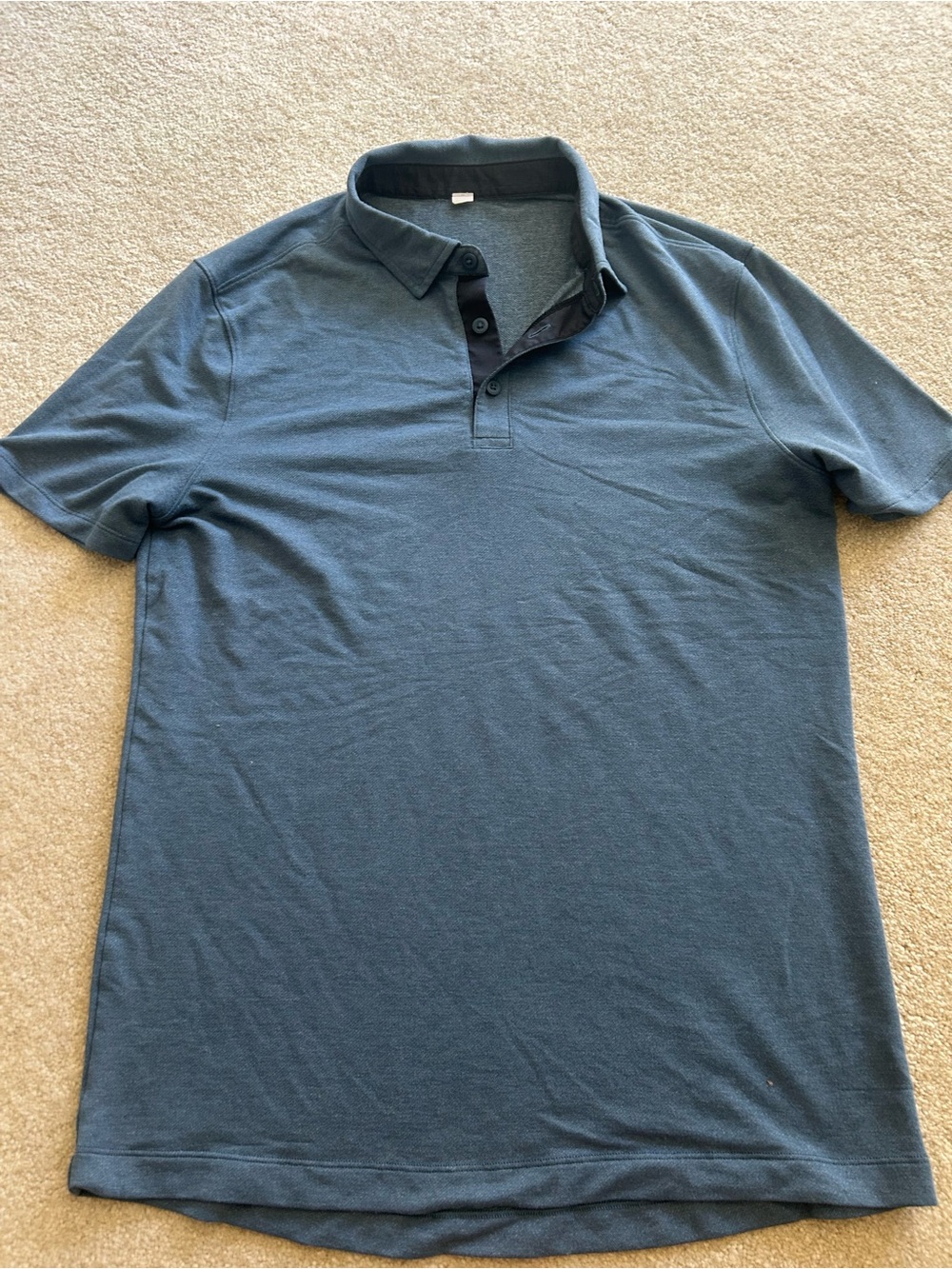 lululemon athletica Men's Short Sleeve Polo - Teal Blue